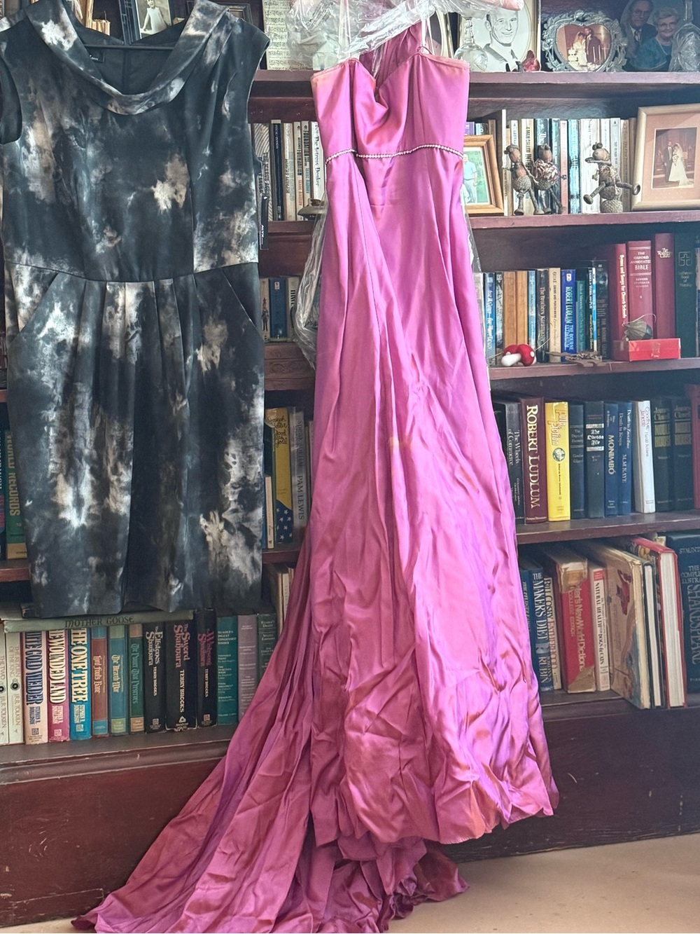 Faviana Rose Pink Satin Evening Dress